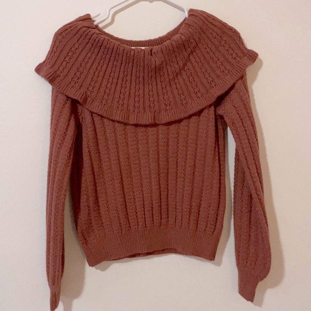 Brick Off Shoulder Sweater, S